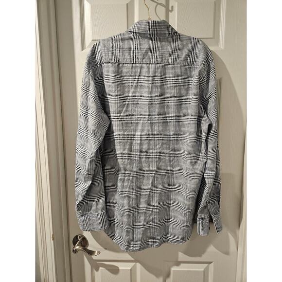 Robert Graham Men XL Plaid Button Down Shirt Blue Gray Contrast Cuff Long Sleeve - Picture 5 of 8